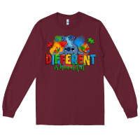 Burgundy different is beautiful autism stitch Long Sleeve Tee - Zillion Design Studio