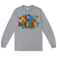 Heather Grey different is beautiful autism stitch Long Sleeve Tee - Zillion Design Studio