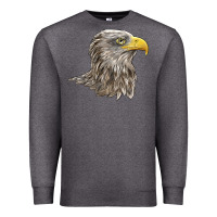 Charcoal Heather American White Sea Eagle Head Premium Sweatshirt - LillyAllenDesigns