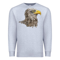 Heather Grey American White Sea Eagle Head Premium Sweatshirt - LillyAllenDesigns