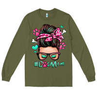 Army Green dog mom messy bun Long Sleeve Tee - Zillion Design Studio