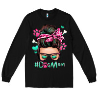 Black dog mom messy bun Long Sleeve Tee - Zillion Design Studio