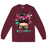 Burgundy dog mom messy bun Long Sleeve Tee - Zillion Design Studio