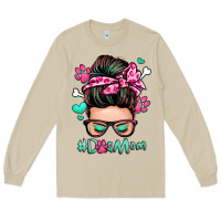 Mushroom dog mom messy bun Long Sleeve Tee - Zillion Design Studio