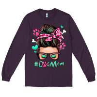 Plum dog mom messy bun Long Sleeve Tee - Zillion Design Studio