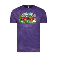 Cloud Purple Christmas gnomes truck Vintage Tee - Zillion Design Studio
