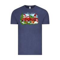 Vintage Denim Christmas gnomes truck Vintage Tee - Zillion Design Studio