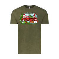 Vintage Olive Christmas gnomes truck Vintage Tee - Zillion Design Studio