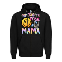 Black somebody's feral mama Zipper Hoodie - JahusDesignShop