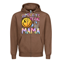 Chestnut somebody's feral mama Zipper Hoodie - JahusDesignShop