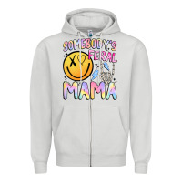 Dove Grey somebody's feral mama Zipper Hoodie - JahusDesignShop