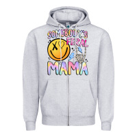 Heather Grey somebody's feral mama Zipper Hoodie - JahusDesignShop