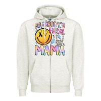 Oatmeal Heather somebody's feral mama Zipper Hoodie - JahusDesignShop