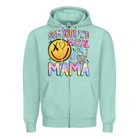 Seafoam somebody's feral mama Zipper Hoodie - JahusDesignShop