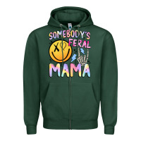 Sports Green somebody's feral mama Zipper Hoodie - JahusDesignShop