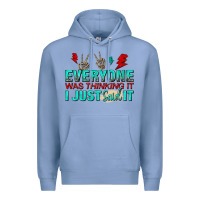 Colony Blue everyone was thinking it i just said Premium Hoodie - NancyCooperArtShop