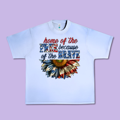 Urban Heavy Tee home of the free because of the brave sunflower bi