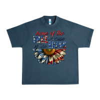 Midnight Navy home of the free because of the brave sunflower bi Urban Heavy Tee - texasbilliewilder