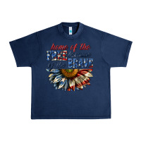 Navy home of the free because of the brave sunflower bi Urban Heavy Tee - texasbilliewilder