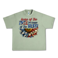 Oil Green home of the free because of the brave sunflower bi Urban Heavy Tee - texasbilliewilder