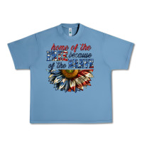 Pebble Blue home of the free because of the brave sunflower bi Urban Heavy Tee - texasbilliewilder