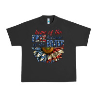 Pigment Black home of the free because of the brave sunflower bi Urban Heavy Tee - texasbilliewilder