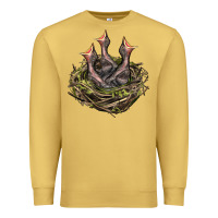 Antique Gold Bird Nest With Baby Birds Premium Sweatshirt - LillyAllenDesigns