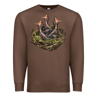 Chestnut Bird Nest With Baby Birds Premium Sweatshirt - LillyAllenDesigns