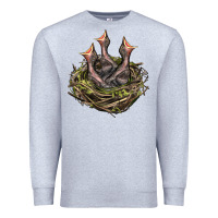 Heather Grey Bird Nest With Baby Birds Premium Sweatshirt - LillyAllenDesigns