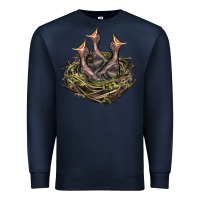 Navy Bird Nest With Baby Birds Premium Sweatshirt - LillyAllenDesigns