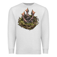 Oatmeal Heather Bird Nest With Baby Birds Premium Sweatshirt - LillyAllenDesigns