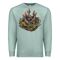 Seafoam Bird Nest With Baby Birds Premium Sweatshirt - LillyAllenDesigns