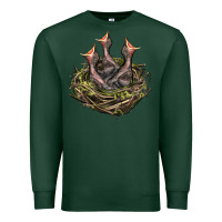 Sports Green Bird Nest With Baby Birds Premium Sweatshirt - LillyAllenDesigns