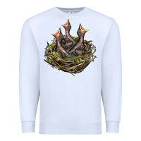 White Bird Nest With Baby Birds Premium Sweatshirt - LillyAllenDesigns