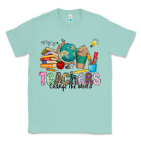 Seafoam Teachers Change The World Classic Tee - CowhideDigitalArt