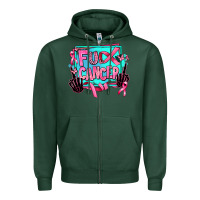 Sports Green fuck cancer Zipper Hoodie - AdoDesignShop