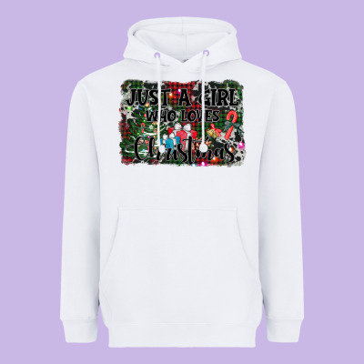 Just A Girl Who Loves Christmas Heavyweight Hoodie Designed By Adodesignshop