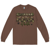 Chestnut glitter and dirt mama of both Long Sleeve Tee - Zillion Design Studio