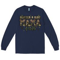 Navy glitter and dirt mama of both Long Sleeve Tee - Zillion Design Studio