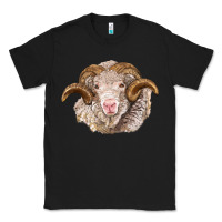 Black merino wool ram Classic Tee - BarkalooDesign
