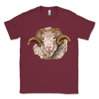 Burgundy merino wool ram Classic Tee - BarkalooDesign