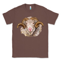 Chestnut merino wool ram Classic Tee - BarkalooDesign