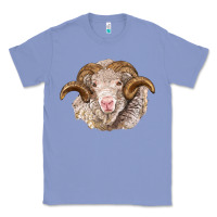 Colony Blue merino wool ram Classic Tee - BarkalooDesign