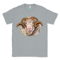 Heather Grey merino wool ram Classic Tee - BarkalooDesign