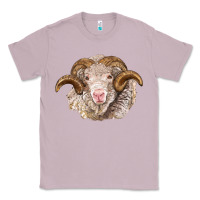 Lilac merino wool ram Classic Tee - BarkalooDesign