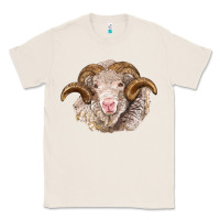 Natural merino wool ram Classic Tee - BarkalooDesign