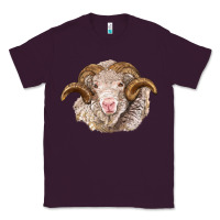 Plum merino wool ram Classic Tee - BarkalooDesign