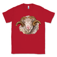 Red merino wool ram Classic Tee - BarkalooDesign