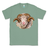 Sage merino wool ram Classic Tee - BarkalooDesign