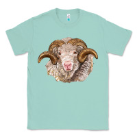 Seafoam merino wool ram Classic Tee - BarkalooDesign